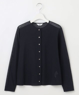 J.PRESS LADIES L シアータックフライス カーディガン ブラック系