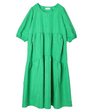 Green Parks ■ＥＳＣＡＲ　エンボスティアードワンピース Green