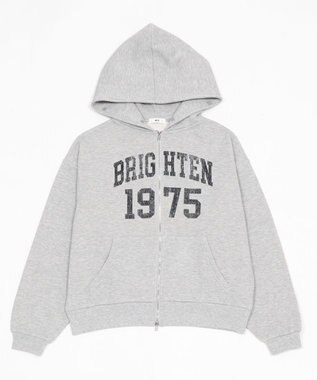 WEGO 裏起毛ファーフードBIGZIPパーカー 杢グレー