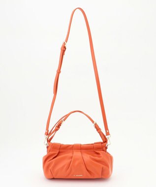 LA BAGAGERIE シープレザー　ギャザーミニバッグ オレンジ