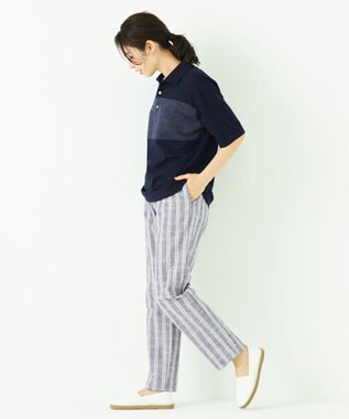 JOSEPH ABBOUD MOUNTAIN 【SPACE】OGストレッチコットン ニットポロシャツ ネイビー系