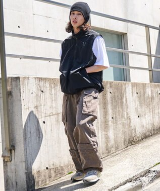 WEGO マルチポケットワイドカーゴパンツ ブラウン