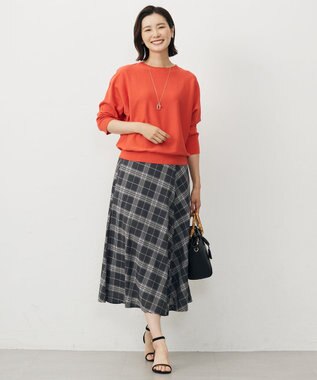 J.PRESS LADIES S 【WEB限定カラーあり・洗える・抗菌防臭】COTTON POLYESTER ドルマンスリーブ ニット 【WEB限定】オレンジ系