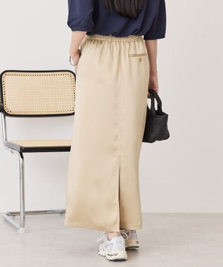 AMERICAN HOLIC 【マルチ機能】サテンベイカースカート Light Beige