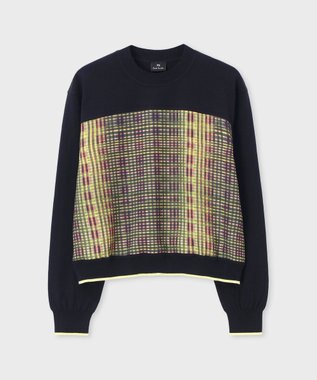 Paul Smith 【洗える】Check コンビ ニット ネイビー