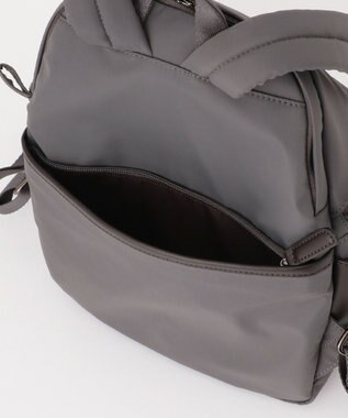 Y'SACCS 【ナイロンタフタ×リサイクルレザー】デイリーミニリュック ダークグレー