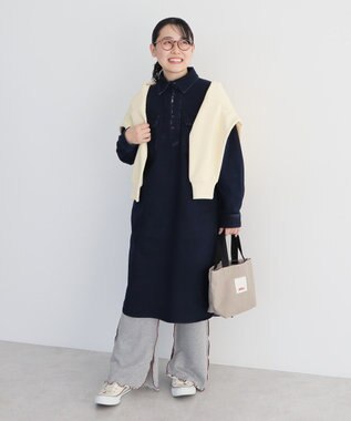 CRAFT STANDARD BOUTIQUE 裏起毛デニムヘンリーワンピース