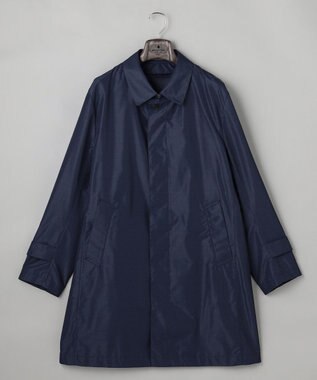 GOTAIRIKU ダウンライナー装着可【半裏仕様】メランジシャンブレー ステンカラースプリングコート ダルブルー系