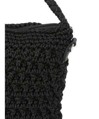 Green Parks ・ｃａｃｈｅ　ｃａｃｈｅ　柄編みワンハンドルミニバッグ Black