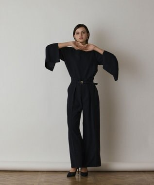 GRACE CONTINENTAL スリットスリーブトップ ネイビー