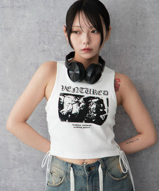 WEGO サイドレースアップグラフィックタンク