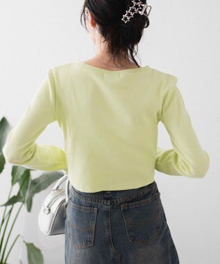 WEGO ヴィンテージウォッシュリブロンT ライム