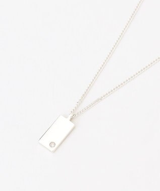 ICB 【SILVER925】メレダイヤモンド プレートネックレス シルバー系