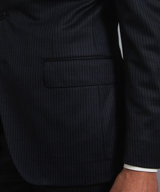 GOTAIRIKU 新柄/セットアップ対応【洗える/ストレッチ/シワになりにくい】ウォッシャブルジャージー セットアップジャケット_柄（25年モデル） ネイビー×ストライプ