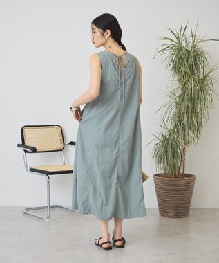 AMERICAN HOLIC 【2点セット】ナイロンAラインワンピース+キャミソール Grayish Khaki