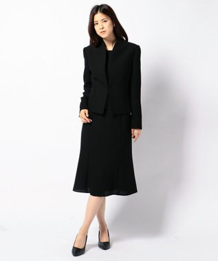 自由区 FORMAL 【前開きワンピース】ネルファータリンググログラン ジャケット+ワンピース ブラック系