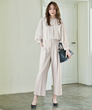 ANY 【洗濯機可/2WAY】プリーツスリーブブラウス ベージュ