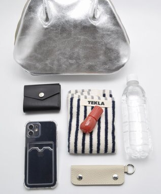 blancle メタリックレザー 舟形ボストンバッグ SILVER