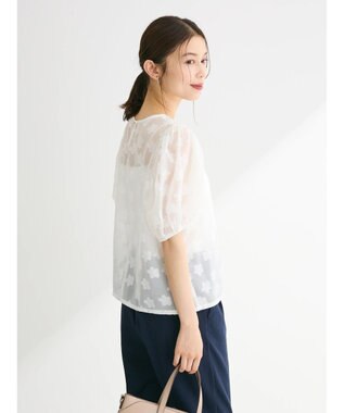 Green Parks ・ＥＬＥＮＣＡＲＥ　ＤＵＥ　フラワージャカードブラウス Off White