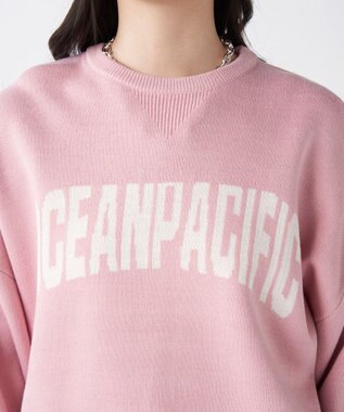 OP／FILA 【ocean pacific】ロゴ入りクルーニット ピンク