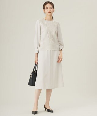 自由区 S 【カタログ掲載・セットアップ対応・洗える】フラワーオパールプルオーバー ブラウス ベージュ