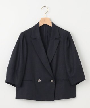 組曲 S リネンレーヨン ジャケット ネイビー系