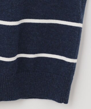 JOSEPH ABBOUD MOUNTAIN 【SPACE／UNISEX】OGコットンストレッチボーダー ニットTシャツ ネイビー系2