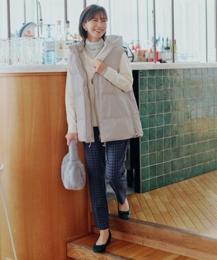 Tiaclasse 【安田美沙子さん着用・4way】ストレッチタフタショートダウン アイボリー