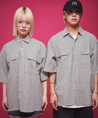  【ユニセックス着用ITEM】ミニマムチェックロゴシャツ（SS）