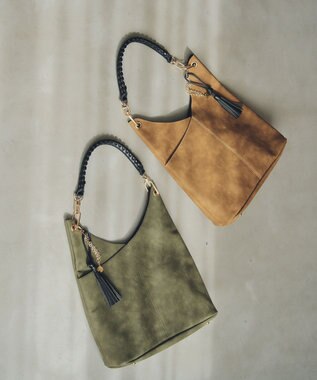 YECCA VECCA チャーム付き2wayショルダーバッグ Brown