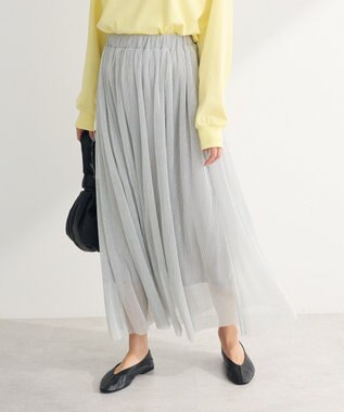 Green Parks ・ＥＬＥＮＣＡＲＥ　ＤＵＥ　ラメプリーツスカート Silver