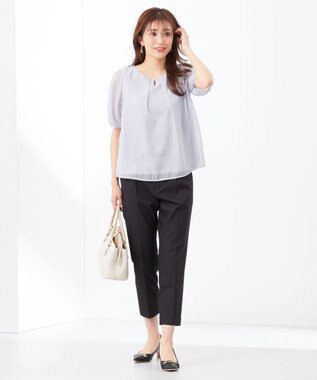 ANY SIS 【UVケア・接触冷感・撥水】クールタッチミラクルガード テーパード パンツ ブラック