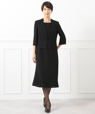 自由区 FORMAL 【前開きワンピース】ネルファータリンググログラン ジャケット+ワンピース ブラック系