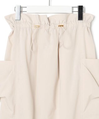 23区 L 【撥水加工/洗える】ブライトタフタ ドロスト スカート ベージュ系