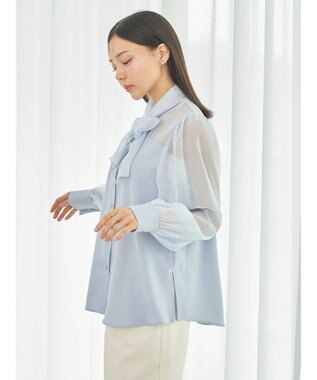 earth music&ecology シアードッキングブラウス Blue