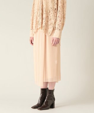 GRACE CONTINENTAL チュールタイトプリーツスカート ベージュ