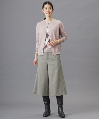 J.PRESS LADIES S 【WEB限定】ネップヘリンボーン ガウチョ パンツ 【WEB限定】モカ系