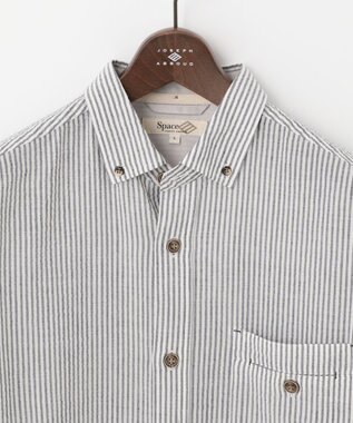 JOSEPH ABBOUD MOUNTAIN 【SPACE／UNISEX】オーガニックコットンリネンドライサッカー シャツ ネイビー系1