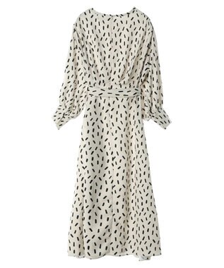 Green Parks armonia．スクエアドットプリントタックワンピース Ivory