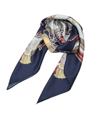 Green Parks ９０ｃｍ　ベルト柄スカーフ Navy