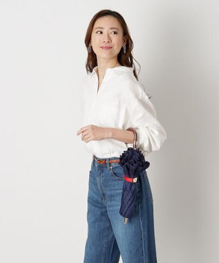 MOONBAT 【遮光/晴雨兼用日傘】POLO RALPH LAUREN（ポロラルフローレン） 折りたたみ日傘 エンブフリル 遮熱 UV ディープブルー