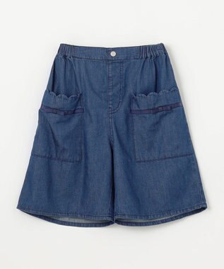 組曲 KIDS 【150-160㎝】デニム ショートパンツ ネイビー系