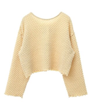 Green Parks ポコポコショート丈カーディガン Lime Green