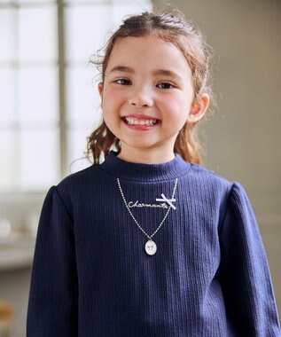 ANY KIDS 裏起毛 ネックレス トレーナー ネイビー