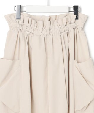 23区 L 【撥水加工/洗える】ブライトタフタ ドロスト スカート ベージュ系