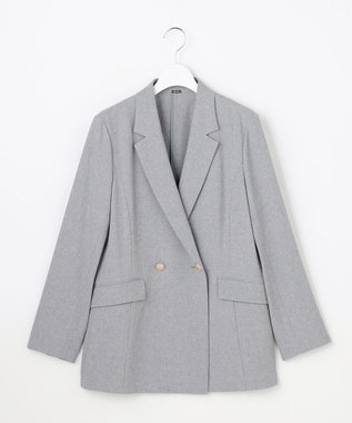 ANY SIS L 【BAILA掲載】スマートビューティストレッチテーラード ジャケット ライトグレーシャンブレー