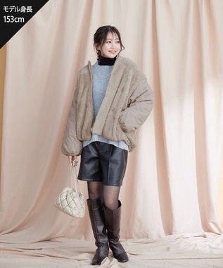 Tiaclasse 【リバーシブル】キルティングエコファー2WAYブルゾン アイボリー