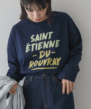 AMERICAN HOLIC 手書き風ロゴロングTシャツ Navy