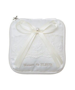 Maison de FLEUR レースフリルポーチ White