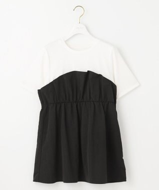 ANY SIS 【洗える】ビスチェコンビ Tシャツ オフ×ブラック